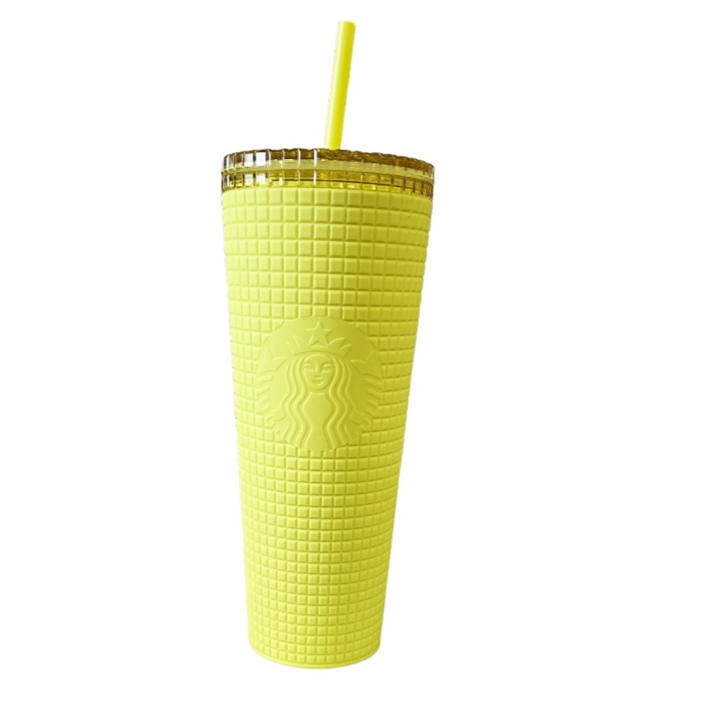 New Starbucks MEADOW Venti 24 oz Cold Cup Grid Soft Touch Tumbler